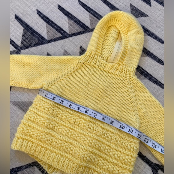 Yellow Crochet Back Zip Sweater - Picture 7 of 8